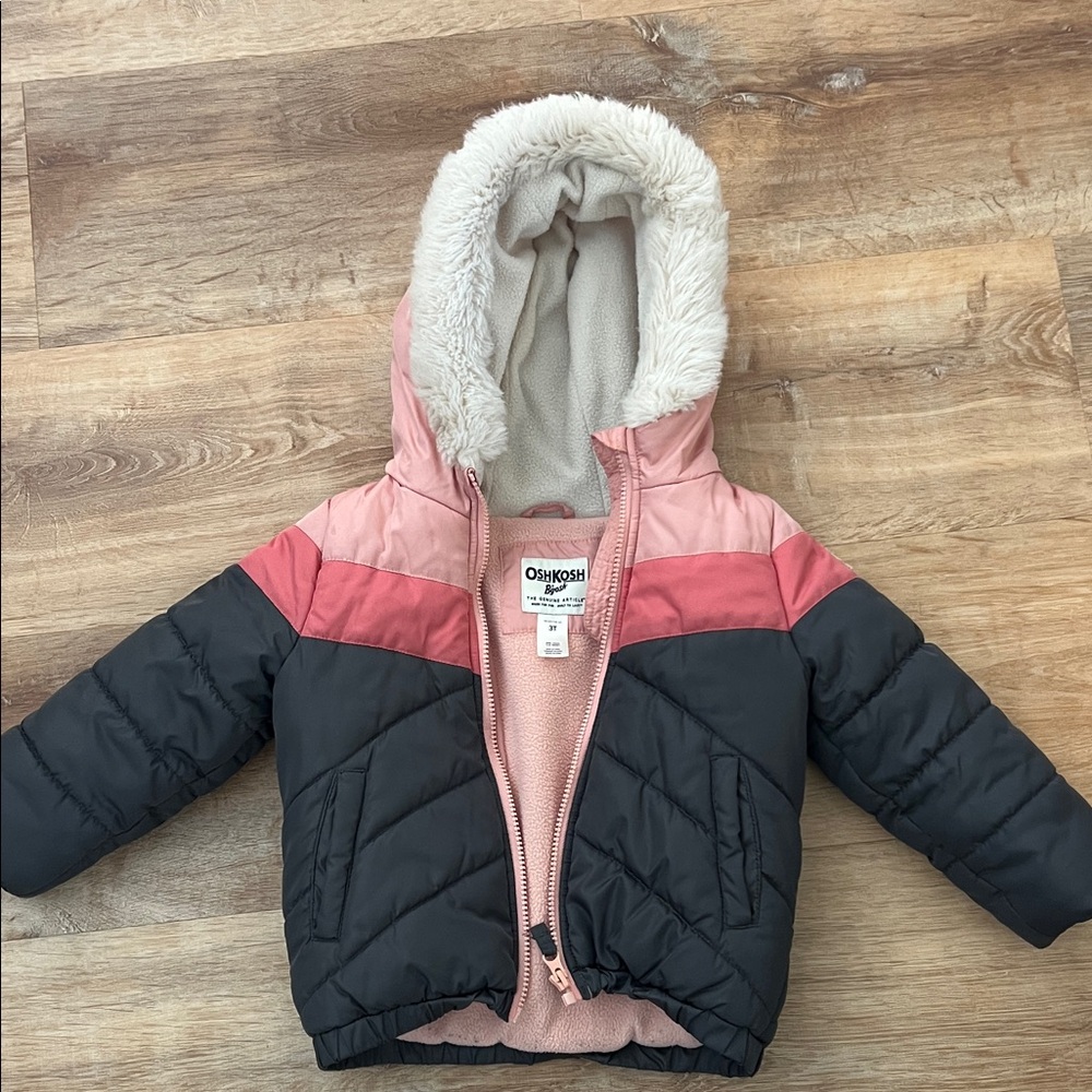 OshKosh B'gosh Pink and Black Puffer Jacket